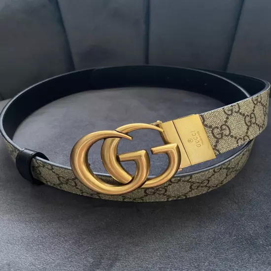 Authentic Gucci Reversible Double G Belt Size 95 fit 32-34