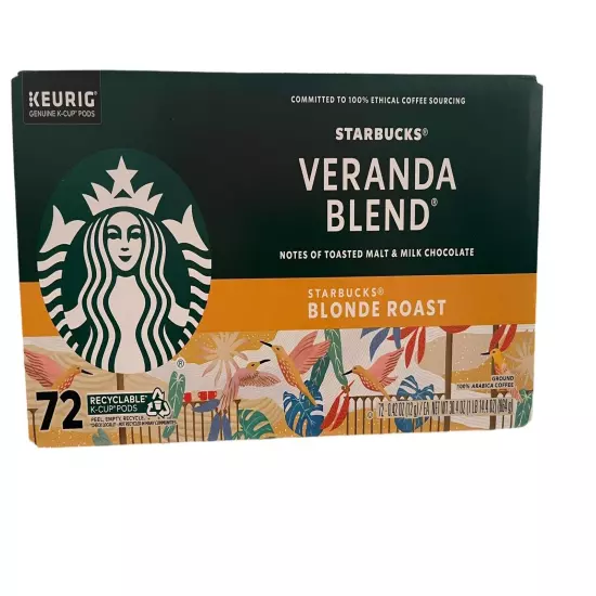 Starbucks Coffee Veranda Blend Blonde Roast K-Cup, 72-Count