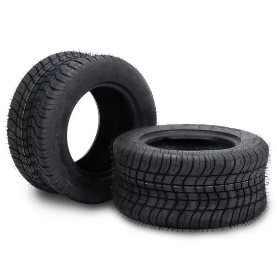 Set of 2 205/50-10 Street & Turf Golf Cart Tires 4 Ply Rated Tubeless 407Lbs