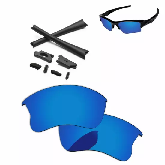 Rubber Kit + Polarized Replacement Lenses For-Oakley Flak Jacket XLJ - Options