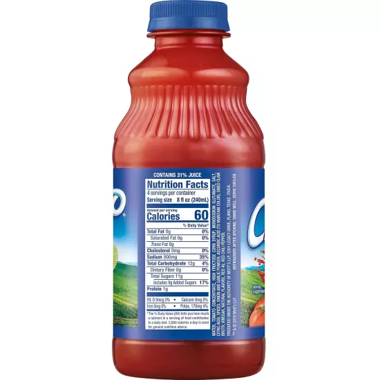 Clamato Original Tomato Cocktail, 32 fl oz bottle Pack of 12