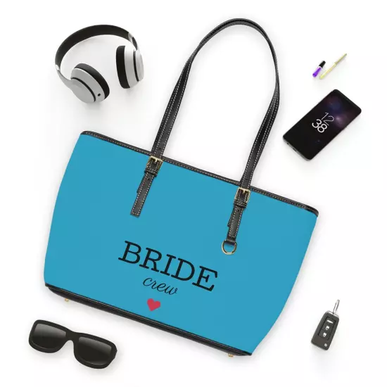 Turquoise Luxury PU Leather Shoulder Bag, bride crew, Fashion Designer Handbag