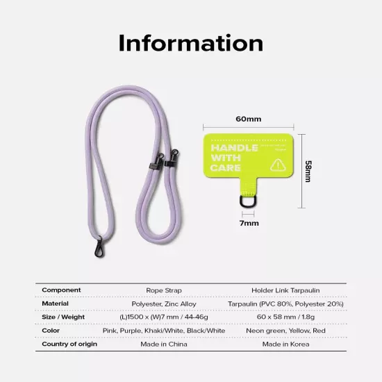 RINGKE Smartphone Link Holder Link Tarpaulin Neon Green Purple