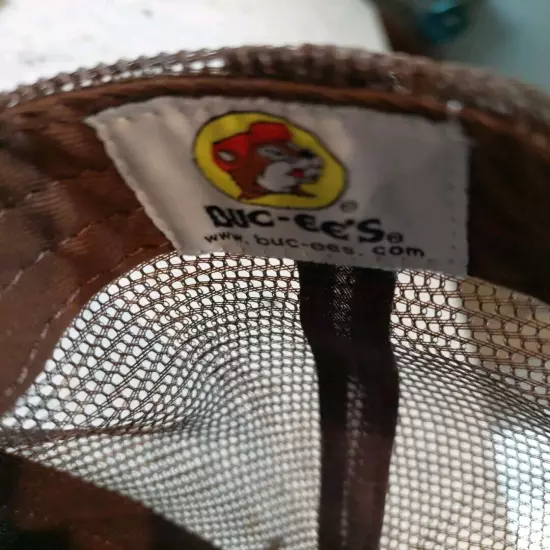 Buc-ees Mesh Snapbback Adjustable Truckers Hat Cap Brown Tan