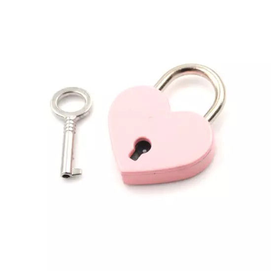 Mini Padlock Love Heart Shape Padlock Tiny Luggage Bag Case Lock With Key.vm