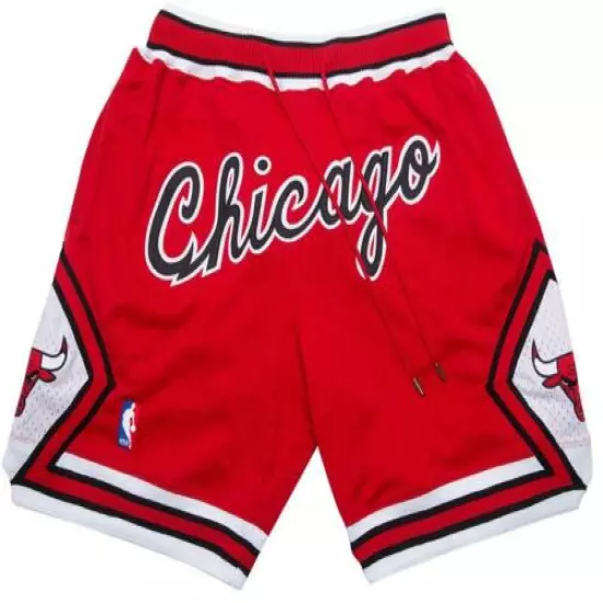 New Chicago Bulls Siamese Red Retro Men Basketball Shorts Size:S-XXL