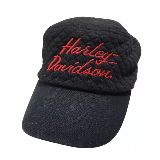 Harley Davidson Hat Black Welder’s Quilted Strapback Cap Short Brim 2018 Biker