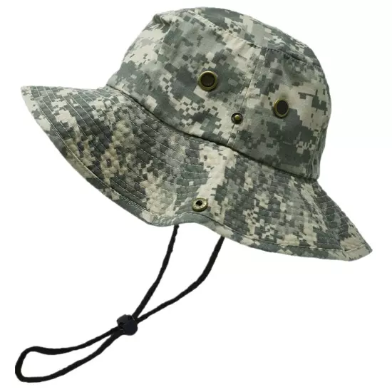 Unisex 100% Cotton Bucket Hat Fishing Camping Safari Boonie Sun Brim Summer Cap