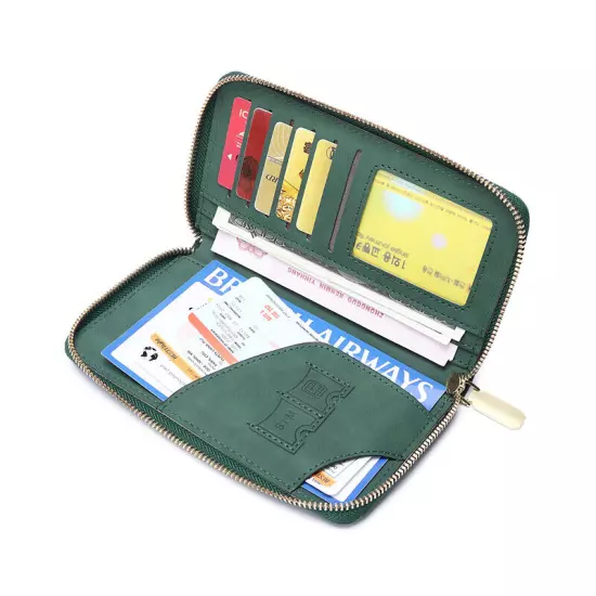 Passport Case Holder Ticket Organizer ID Card Bag Travel Zipper Passport Case