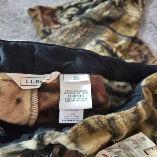 LL Bean Mossy Oak Sz XL Fleece Camo Hunting Pants