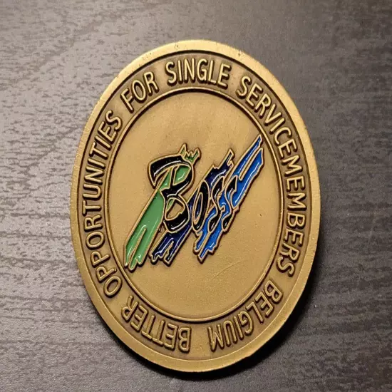 CHALLENGE COIN SHAPE BOSS PROGRAM NATO US ARMY AIR FORCE ELEMENT BELGIUM 