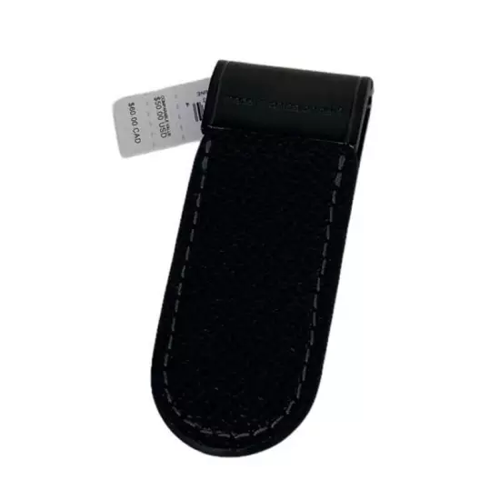 Coach money clip Crossgrain leather new Gunmetal/Black