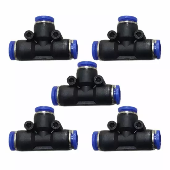 10* 1/4" OD Tube Pneumatic TEE Push To Connect Union 1/4x1/4x1/4 Air Fitting