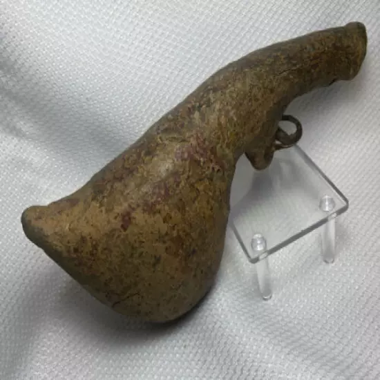  Antique 19th Century? Indonesian? Handmade Powderhorn Flask Hunting Canteen 