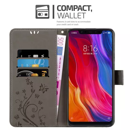 Case for Xiaomi Mi 8 Phone Cover Protection Flower Book Wallet