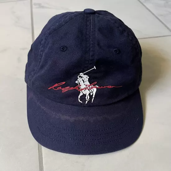 Polo Ralph Lauren Hat Cap One Size Blue Red White Mens Adjustable Cotton