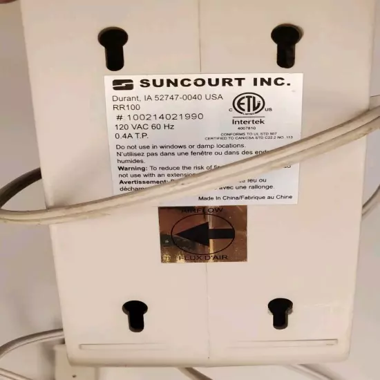 Suncourt EntreeAir Door Frame Fan - Tested Works