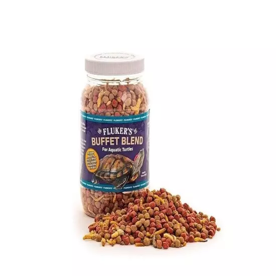 Fluker's Buffet Blend Aquatic Formula, Turtle Food with Freeze, Dried Shrimp, Me