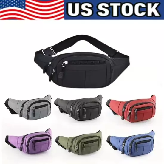 Men Women Fanny Pack Belt waist Bag Cross body Sling Shoulder Travel Sport Pouch