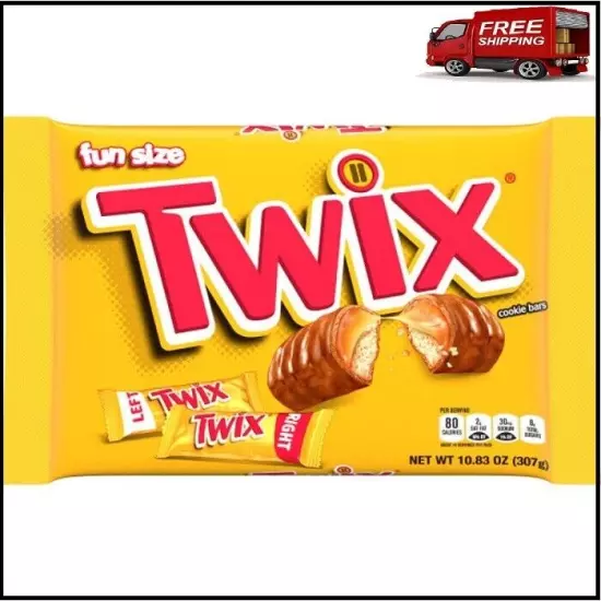 TWIX Fun Size Caramel Cookie Chocolate Candy Bars - 10.83 oz, Free shipping