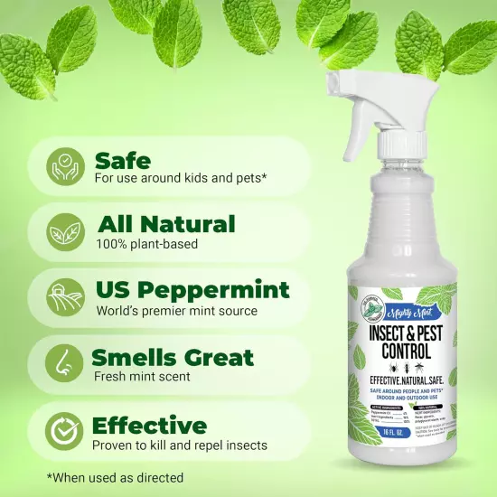 Mighty Mint 16 Oz Peppermint Oil Insect & Pest Spray - for Spiders, Ants, and Mo