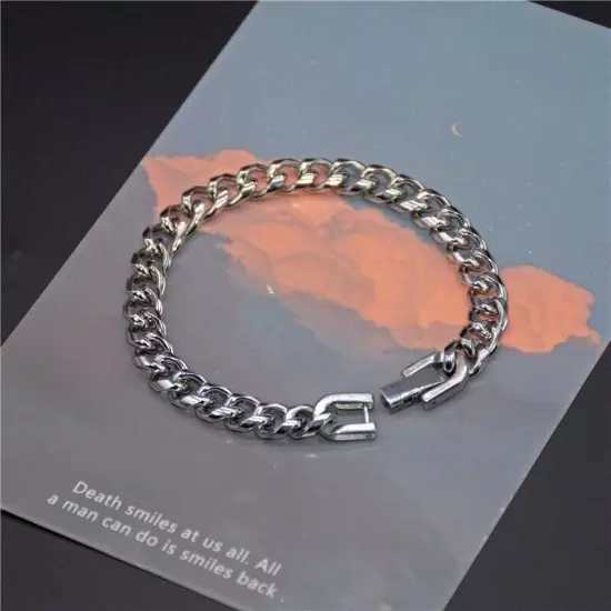 Titanium Steel Link Chain Bracelet for Men Women,Punk Hip Hop Bracelet