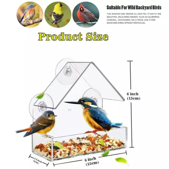 Window Bird Feeder Suction Cups Wild Bird Feeder Outside Bird Watching Gifts