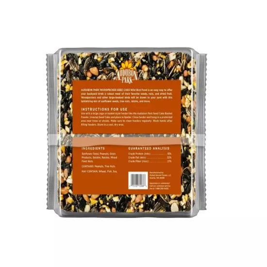 Woodpecker Seed Cake Wild Bird Food, Pressed Seed Block, 24 oz. 1 count