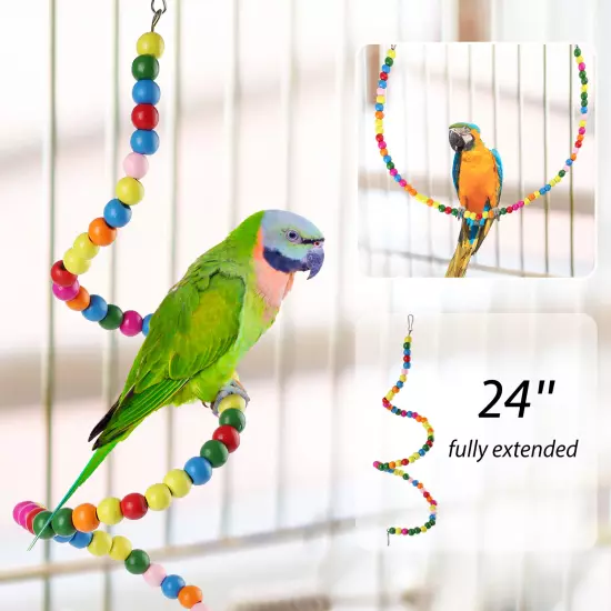 Pet Bird Parrot Swing Bell Parakeet Budgie Cockatiel Cage Hammock Hanging Toys