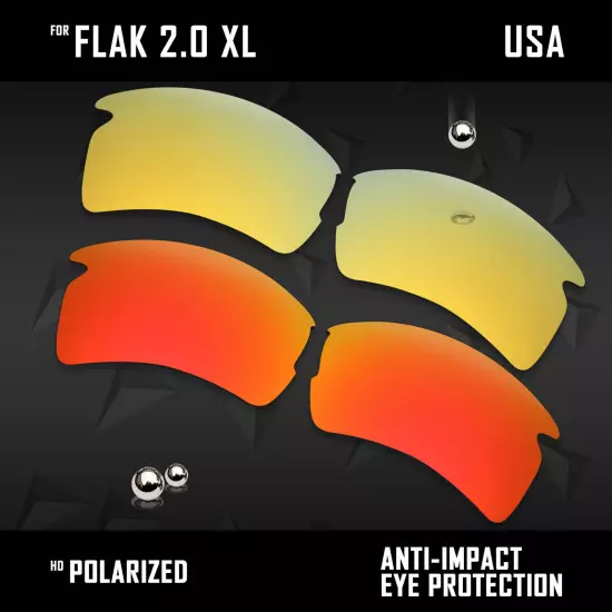 Anti Scratch Polarized Replacement Lenses for-Oakley Flak 2.0 XL OO9188 Options