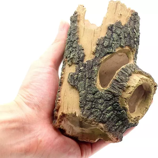 Log Resin Hollow Tree Trunk Ornament, Fish Tank Decoration Wood House Aquarium H