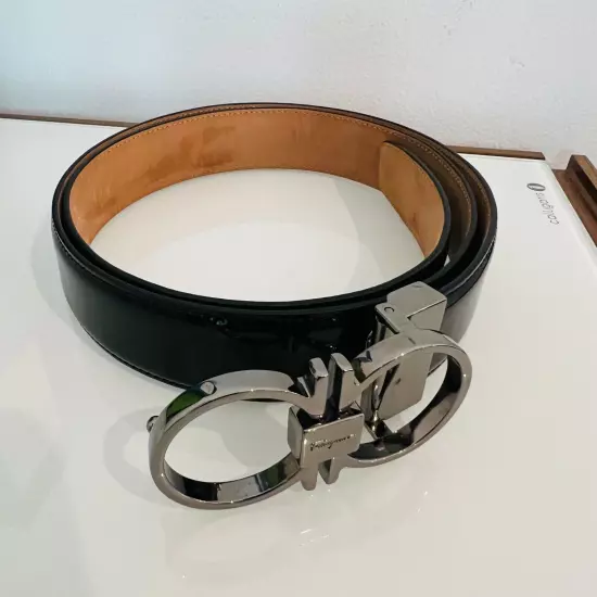 Authentic Salvatore Ferragamo Men's Patent Leather Belt