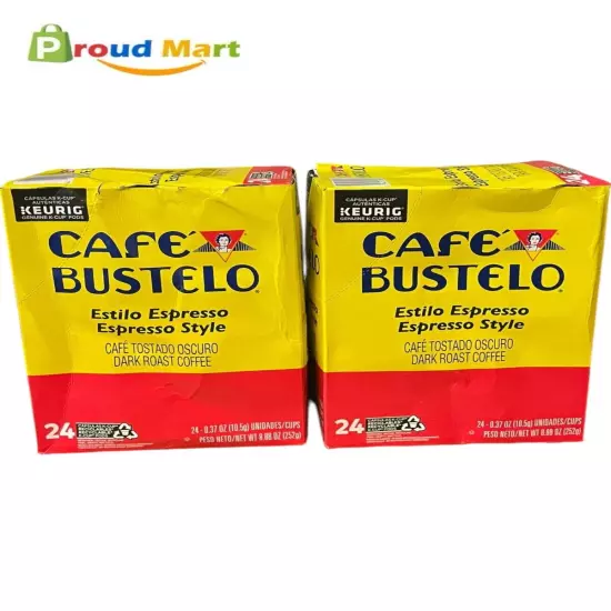 Lot of 2 Cafe Bustelo Espresso, Dark Roast Coffee, Keurig K-Cup Pods, 24 Count