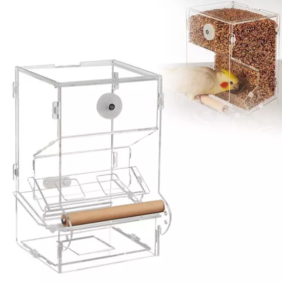 Bird Feeder Anti-scattering Food Box Parrot Automatic X7S3 Feeder S5L6