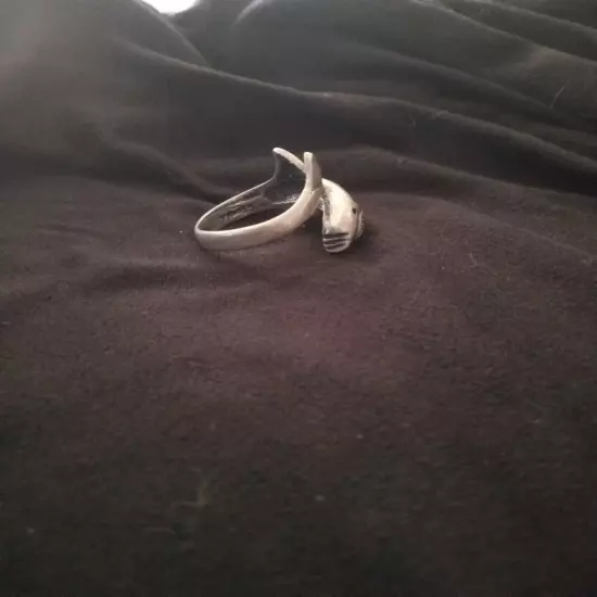 Vintage Sterling Silver Men's Shark Ring