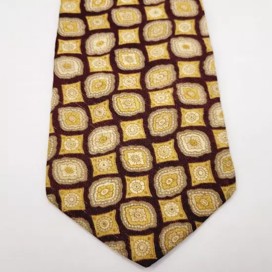 GAP Colorful Geometric Print Maroon Background Necktie Classy Business Style