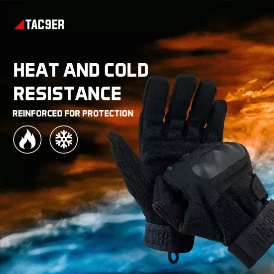 Kevlar Lined Tactical Gloves - Full Hand Protection Black Tactical Gloves, Cut a