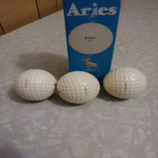 Vintage Aries Ram Golf balls. 3,#1 And 3,#3 Balls. Surlyn.