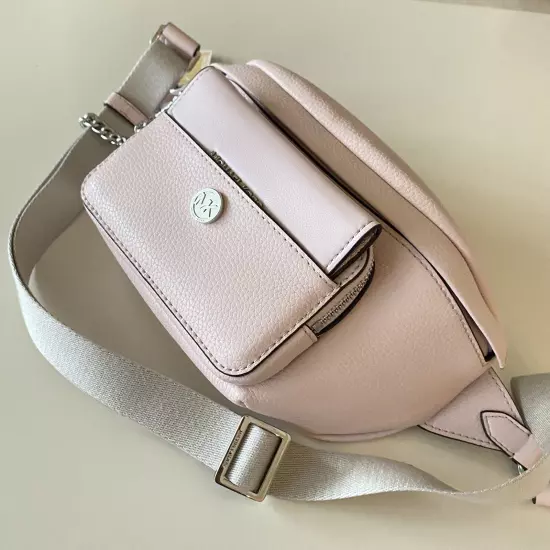 Michael Kors Maisie Large 2 in 1 Waistpack Leather Light Powder Blush NWT