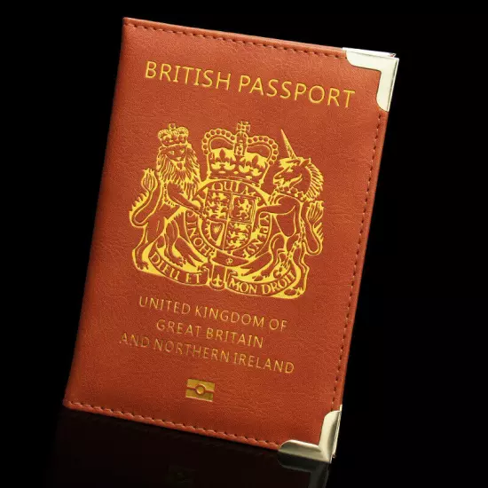 The British Passport Holder Cover Leather ID Card Fashion Travel Passport Covers