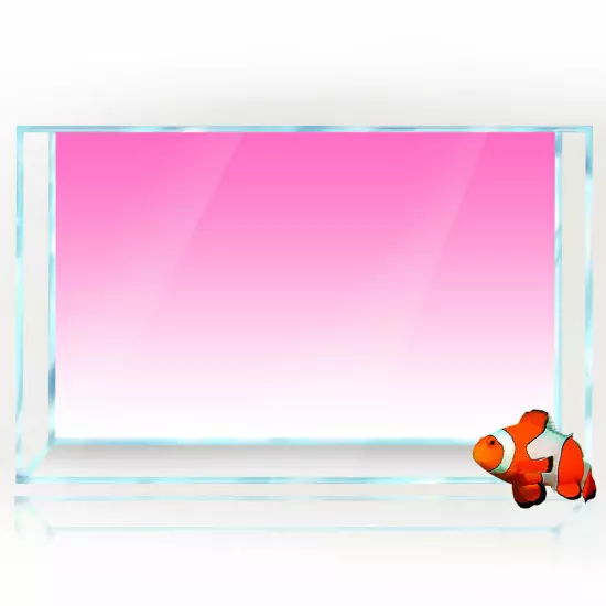 Aquarium Background Sticker, Pink White Gradient Fish Tank Decorations Poster