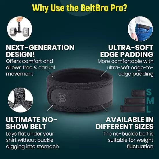 BeltBro Pro Pairs For Men – Next Gen BeltPro Buckle-Free Elastic Belt *OFFICIAL*