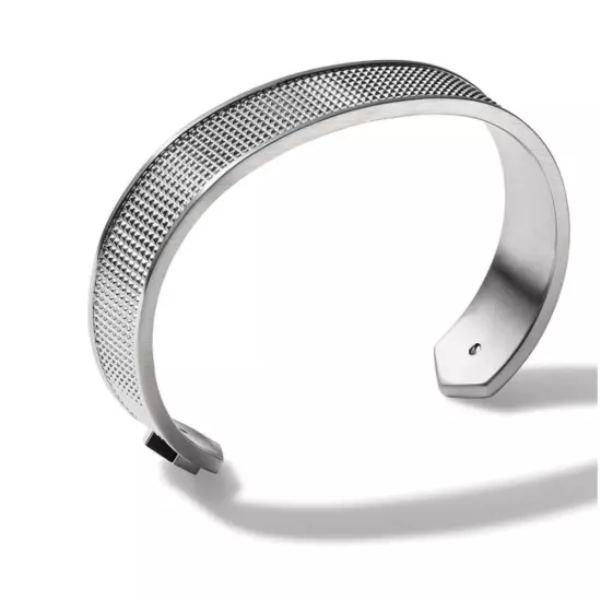 Bulova Precisionist Open Cuff Bracelet, Knurled Texture Design, Silver, NWT