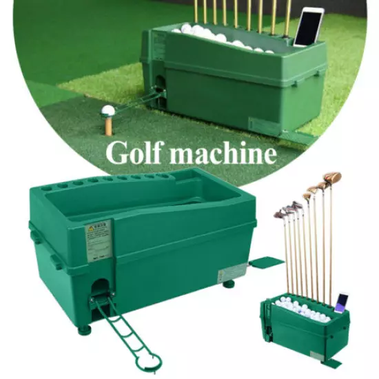 100 Balls Golf Ball Auto Tee Up Service Machine Improves Golfers Swing GREEN