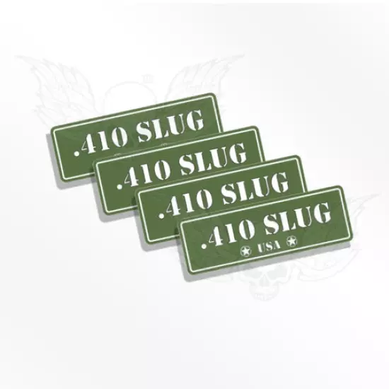 Ammo Can Decals 410 SLUG Four Ammo Can Stickers 410 Slug Ammo Can Labels Drab OD