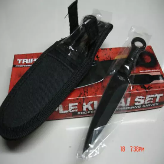 Bud K Kunai Throwers Black Three Piece Knife Set