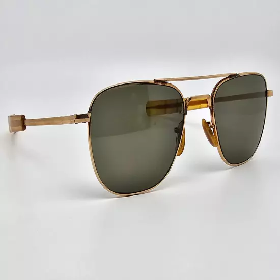 American Optical 1-10 12k GF Gold Fill Frame Glass Lens Pilot Aviator Sunglasses