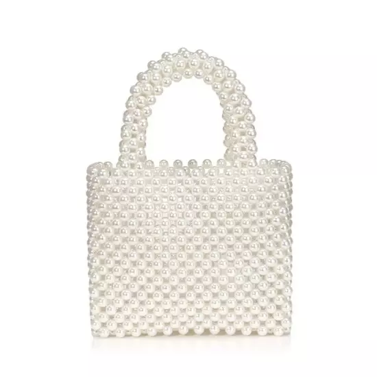 Handmade Woven Beaded Pearl Bags Women Handbags Small Beading Beach Bags