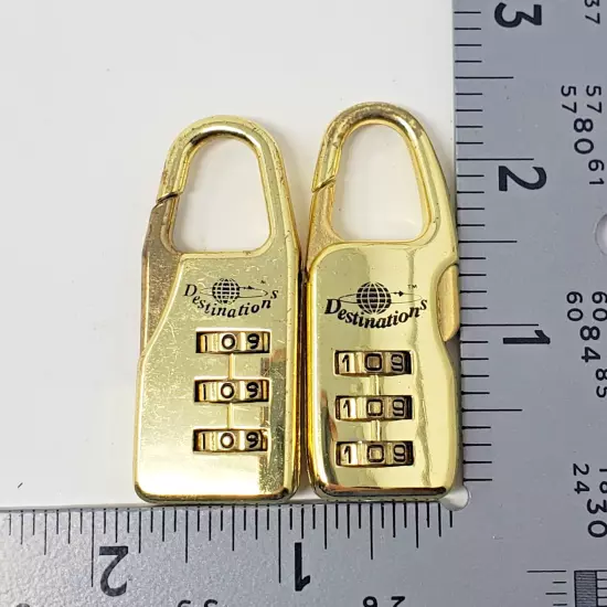 Destinations Locks 3-Dial Resettable Combination for Luggage Set of 2 - Vtg READ