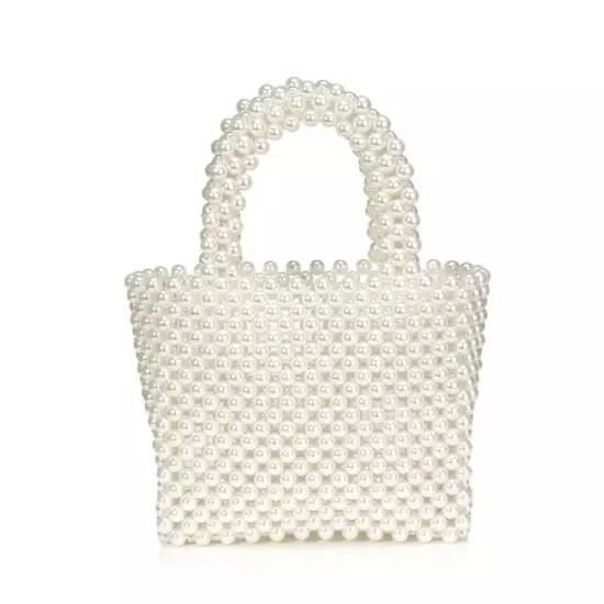 Handmade Woven Beaded Pearl Bags Women Handbags Small Beading Beach Bags